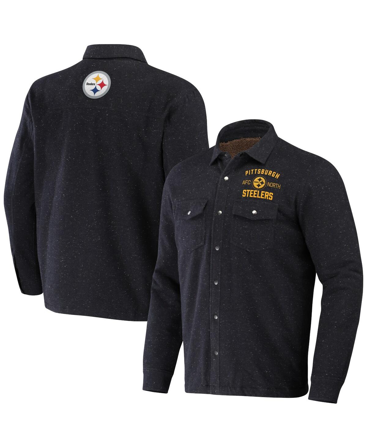 Men's Nfl x Darius Rucker Collection by Fanatics Charcoal Pittsburgh Steelers Shacket Full-Snap Jacket - Charcoal