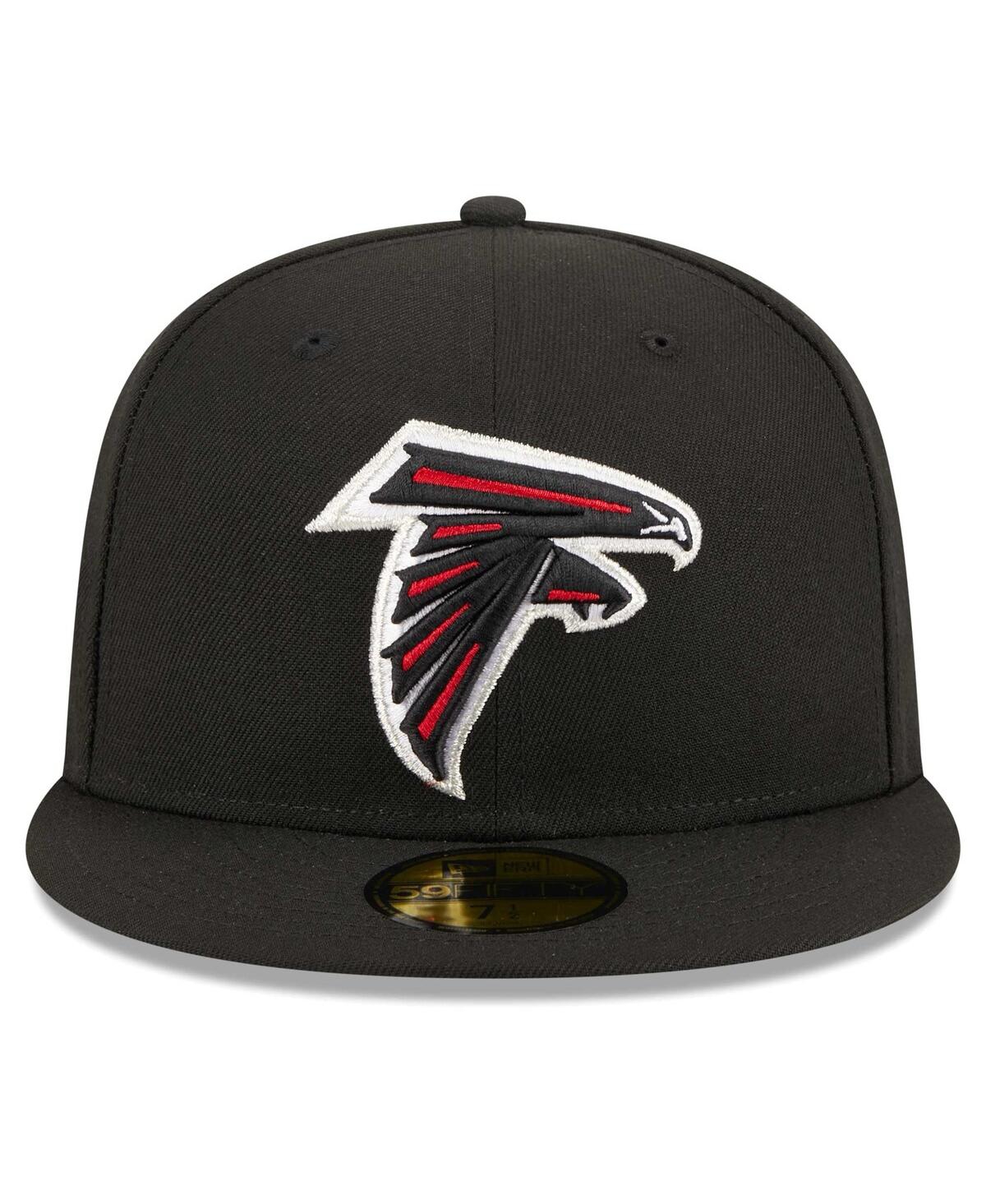 New Era Men's  Black Atlanta Falcons Main Patch 59fifty Fitted Hat In Black
