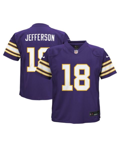 Топ Nike Justin Jefferson Purple Minnesota Vikings Alternate Game Jersey для малышей, цвет: Фиолетовый