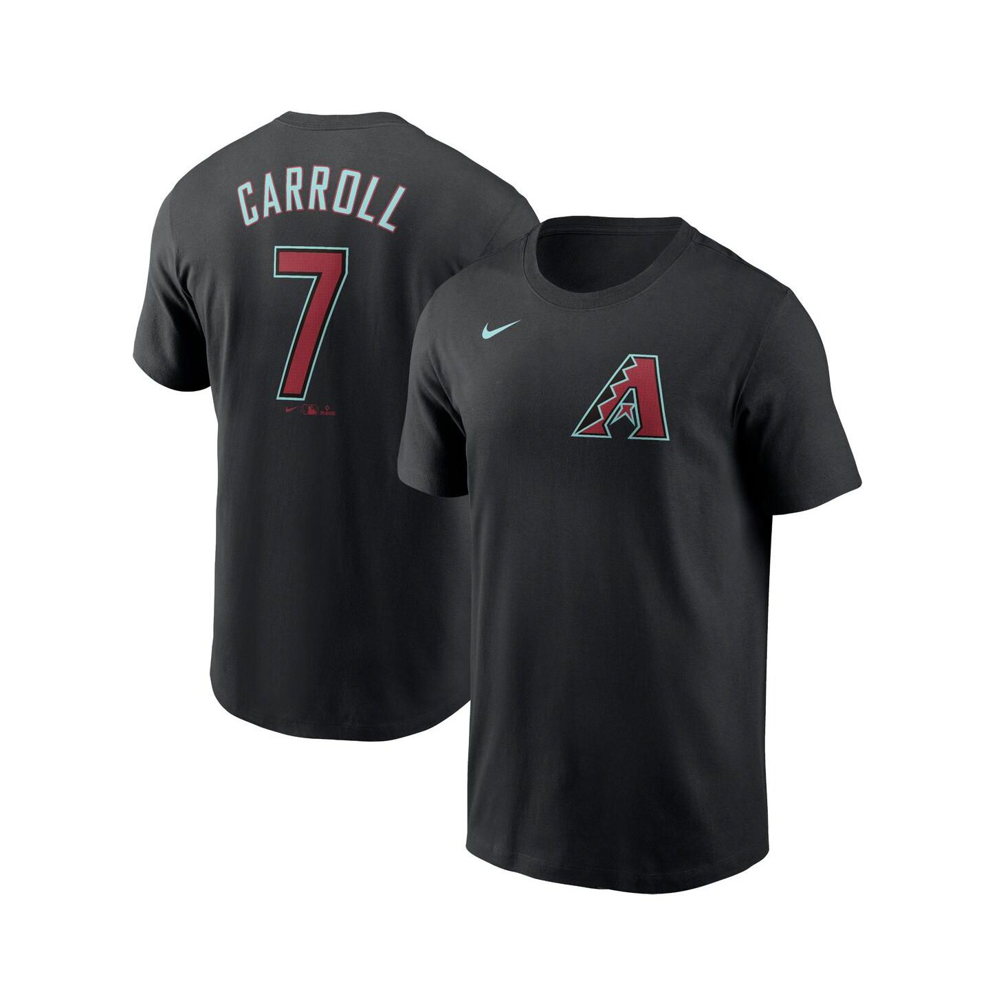 Мужская футболка Nike Corbin Carroll Black Arizona Diamondbacks 2024 Fuse Name and Number — фото 1