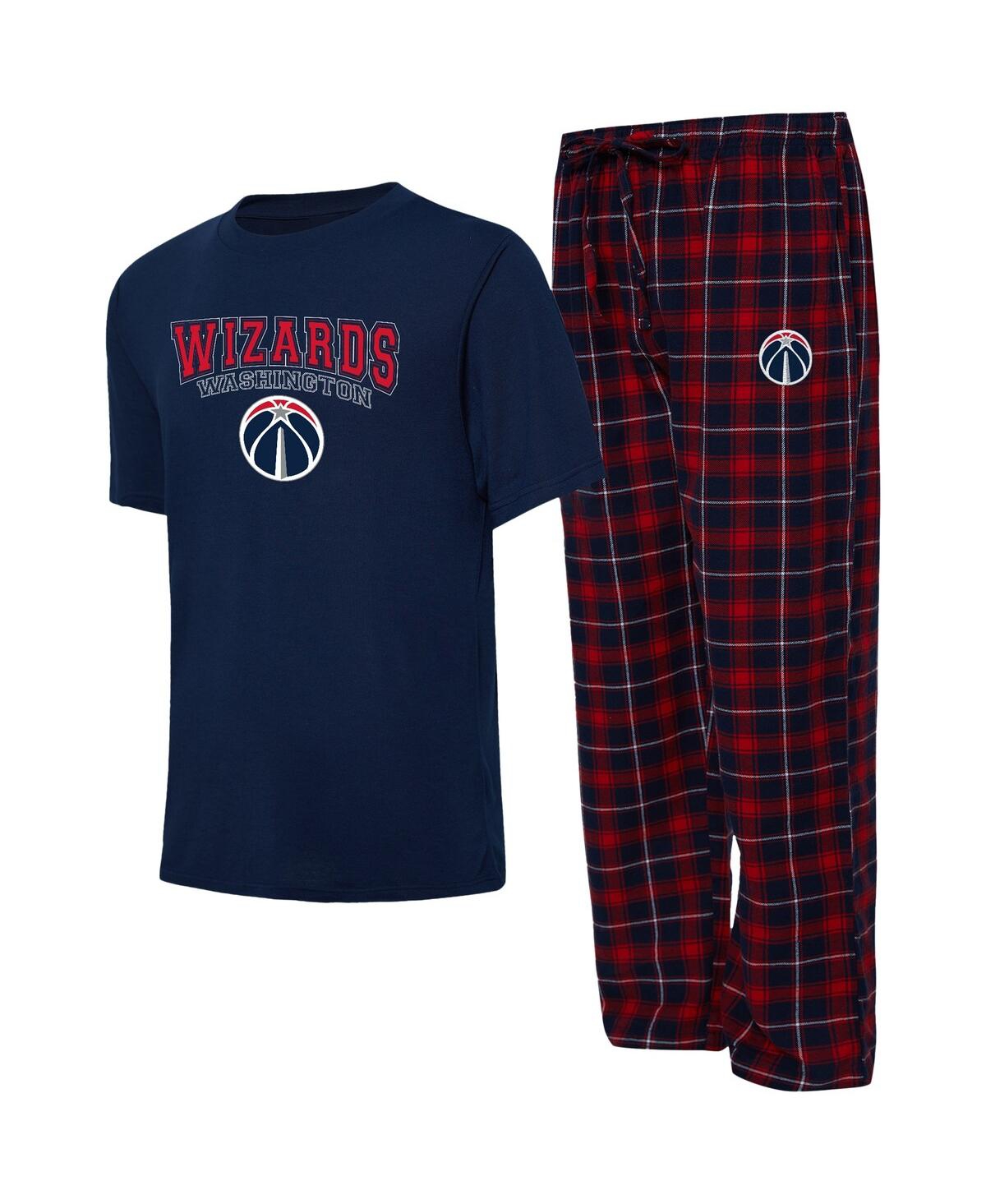 Men's College Concepts Navy, Red Washington Wizards Arctic T-shirt and Pajama Pants Sleep Set - Navy, Red