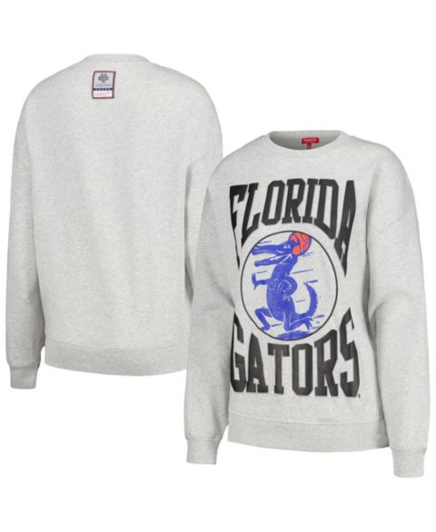 Женская толстовка Mitchell & Ness Heather Gray Florida Gators Oversized Logo Lightweight Pullover
