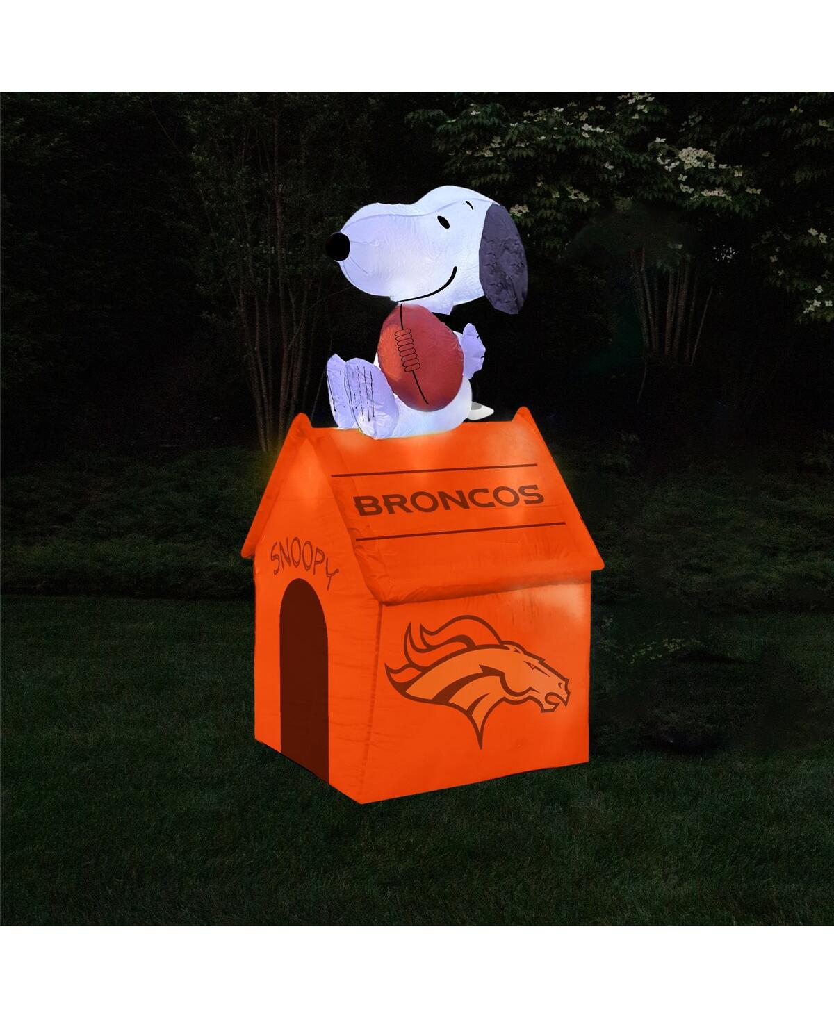 Shop Sporticulture Denver Broncos Inflatable Snoopy Doghouse In Orange