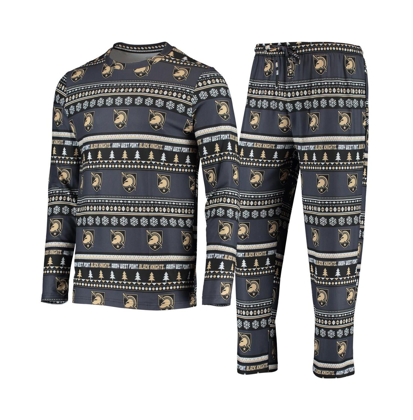 Мужской комплект Concepts Sport Army Black Knights Ugly Sweater: лонгслив и брюки, Black — фото 1
