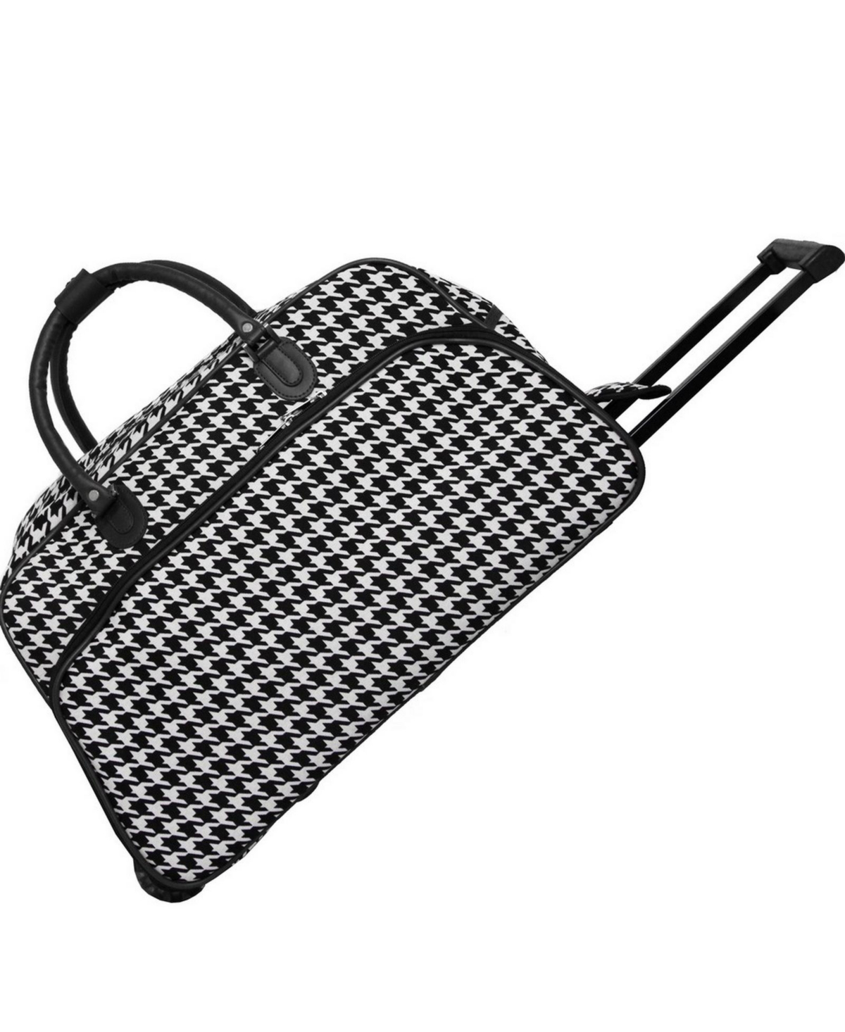 Hounds tooth 21-Inch Carry-On Rolling Duffel Bag - Black trim houndstooth
