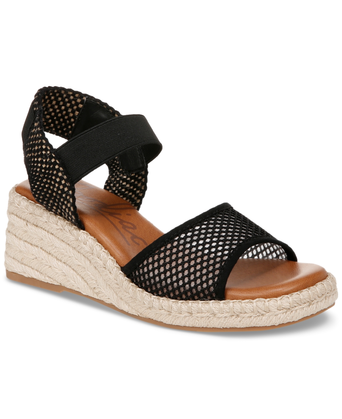 Women's Noreen Ankle-Strap Espadrille Wedge Sandals - White Mesh