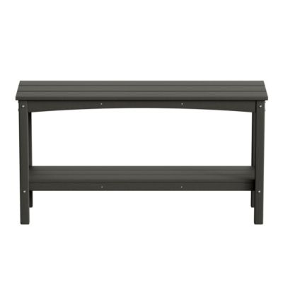 55" Outdoor Patio HDPE Adirondack 2-Tier Shelf Console Table
