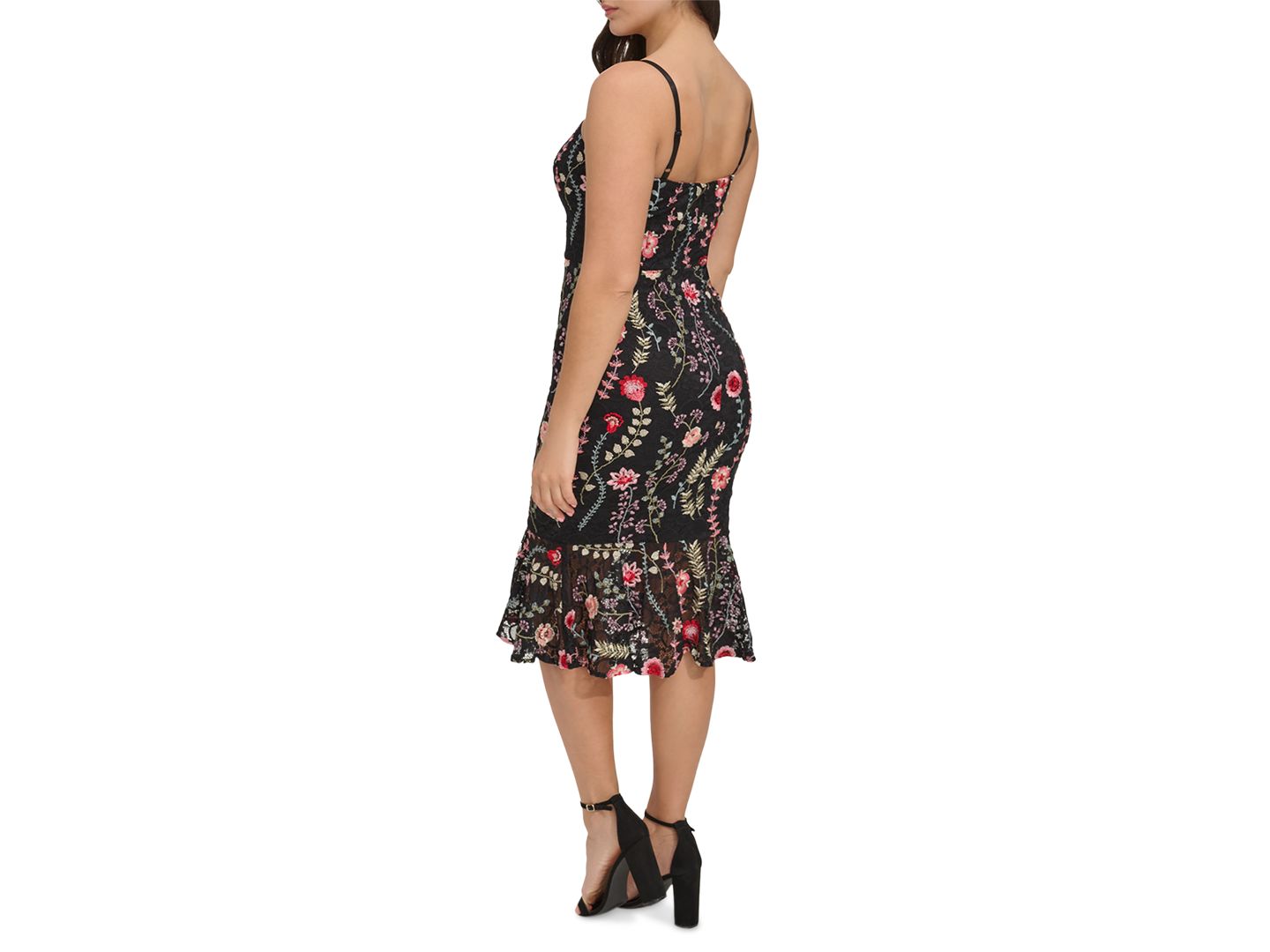 Женское платье Siena Floral-Print Embroidered Lace Midi, цвет: Чёрный разноцветный — фото 2