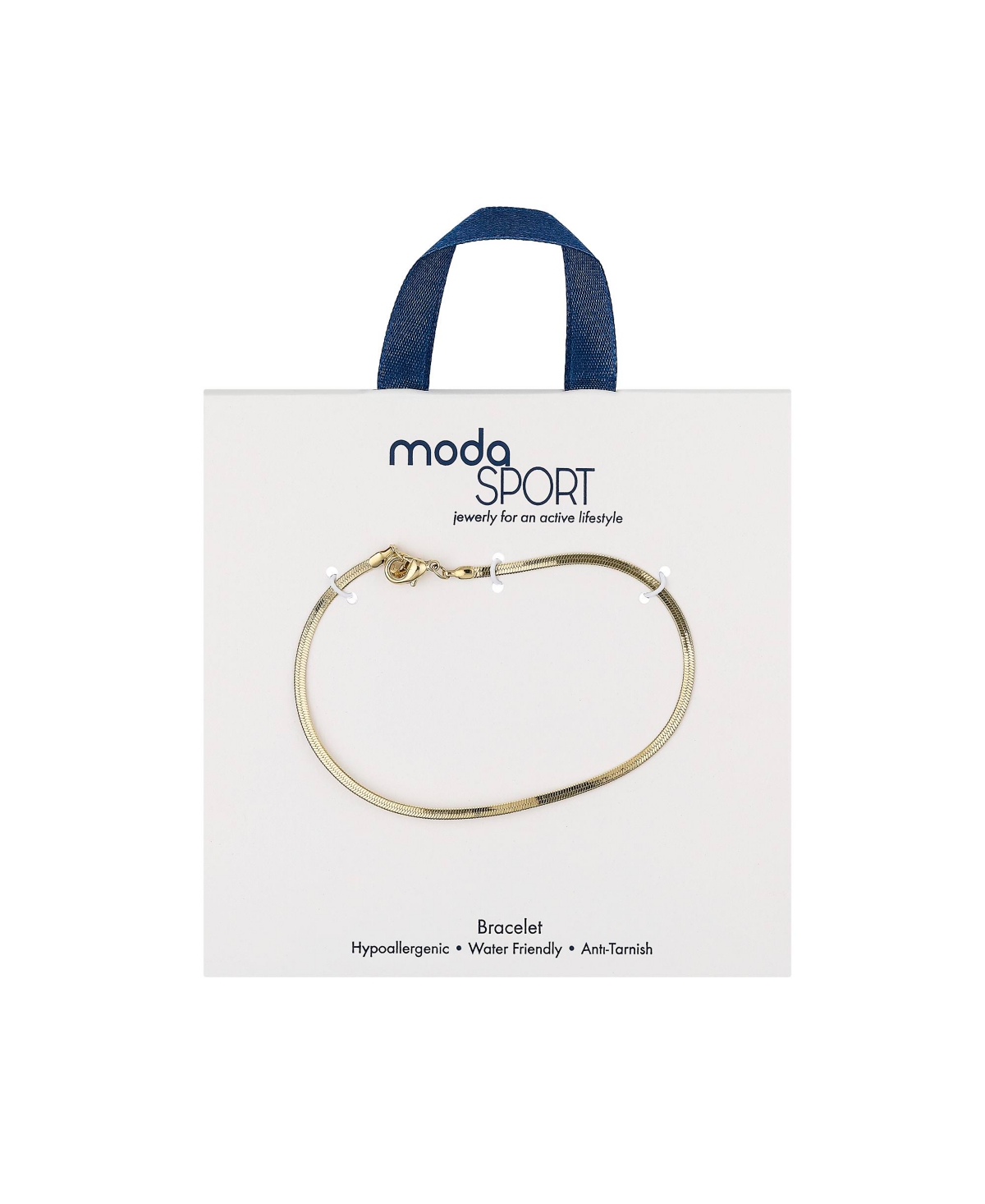 Shop Modasport Gold-tone Stainless Steel Herringbone Bracelet