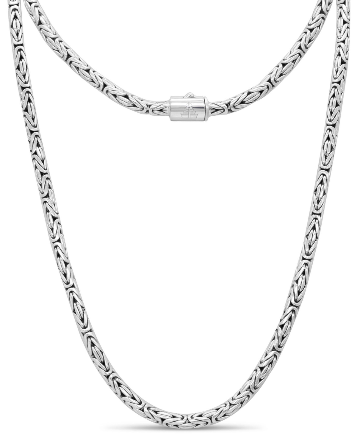 Borobudur Round 4mm Chain Necklace in Sterling Silver - Silver