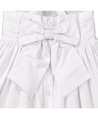 Girls' Sleeveless Special Occasion Sun Dress with Bow Back Detail and Embroidery, Toddler