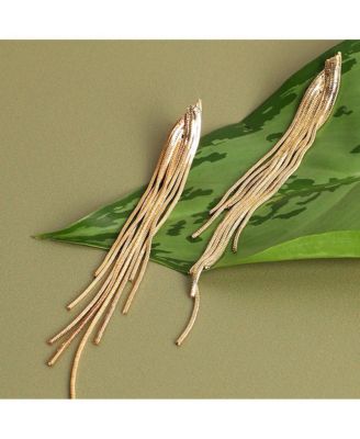 Women's Gold  Metallic Chain Drop Earrings