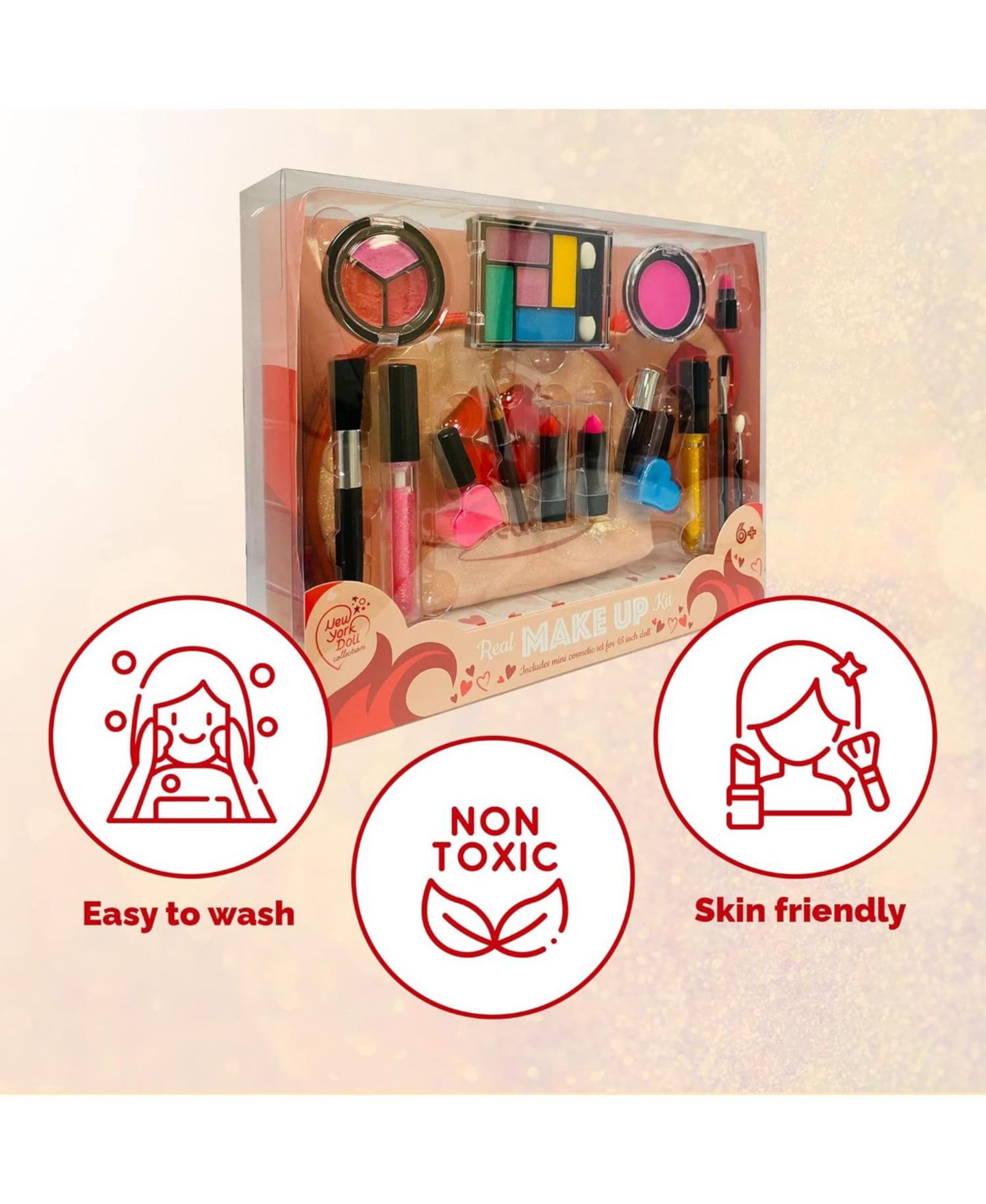 Детские игрушки The New York Doll Collection Washable 16-Piece Makeup Kit, Ages 6+, цвет: Assorted Pre-Pack — фото 6