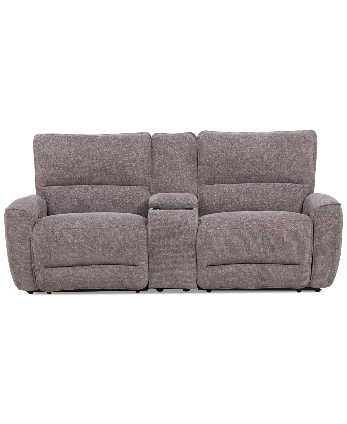 Macy's Deklyn 89" 3-pc. Zero Gravity Fabric Sofa With 2 Power Recliners & 1 Console, Created For  In Brown