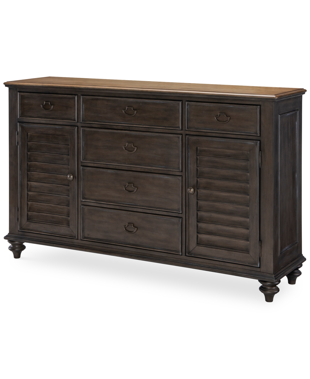 Macy's Mandeville Louvered Dresser In Brown