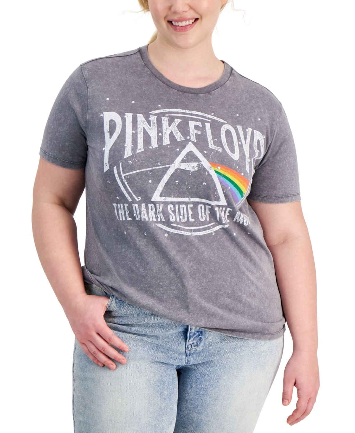 Love Tribe Women's Pink Floyd Short-sleeve Crewneck Tee In Smoked Pearl