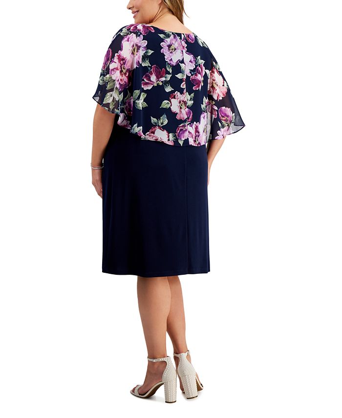 Connected Plus Size Printed Popover Sheath Dress - Macy's