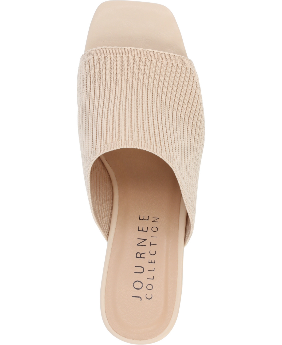 Shop Journee Collection Women's Lorenna Block Heel Slide Sandals In Beige