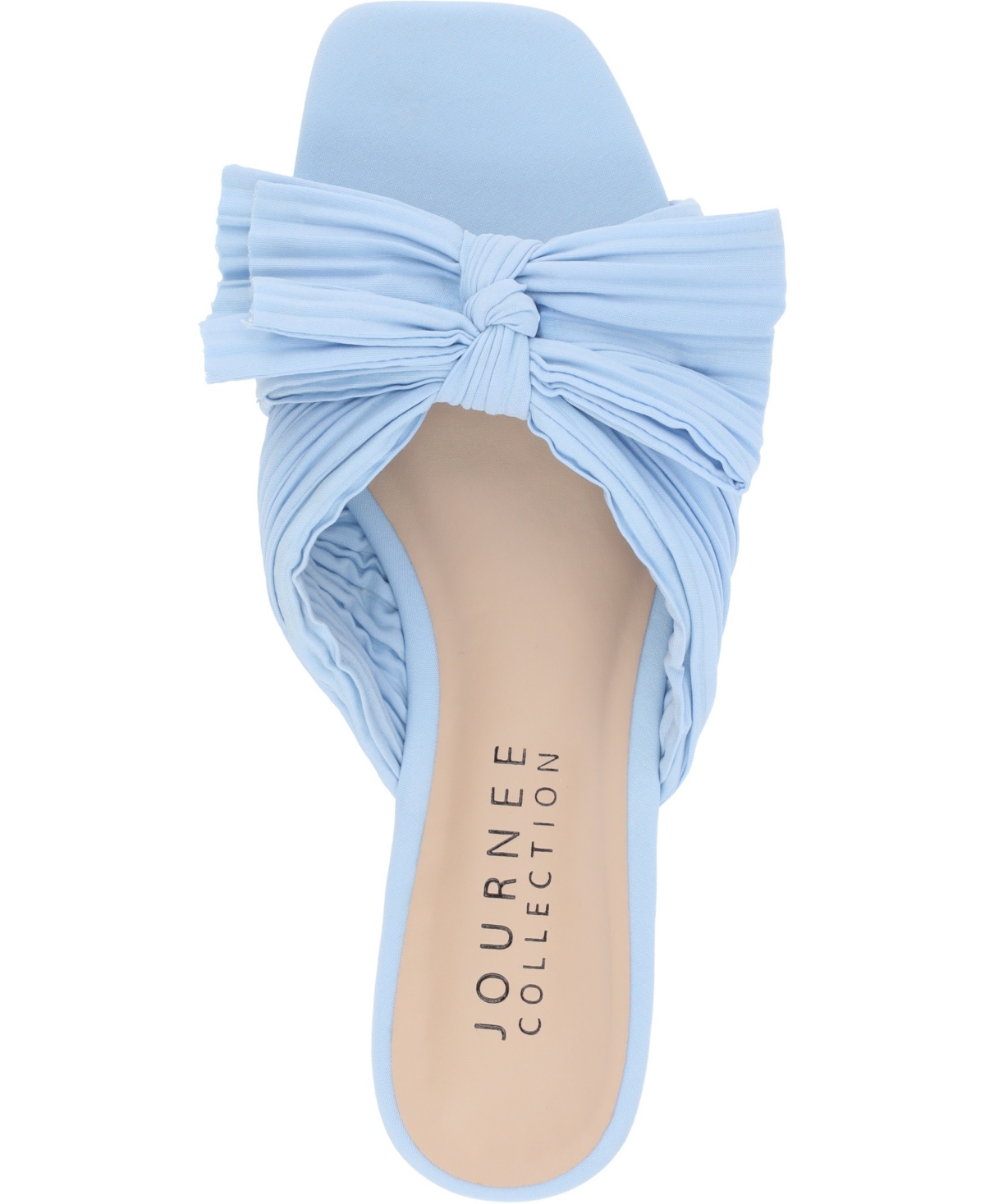 Shop Journee Collection Women's Serlina Bow Flat Sandals In Light Blue