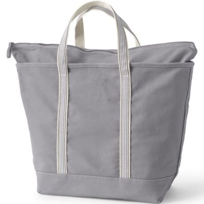 Extra Large Solid Color 5 Pocket Zip Top Canvas Tote Bag