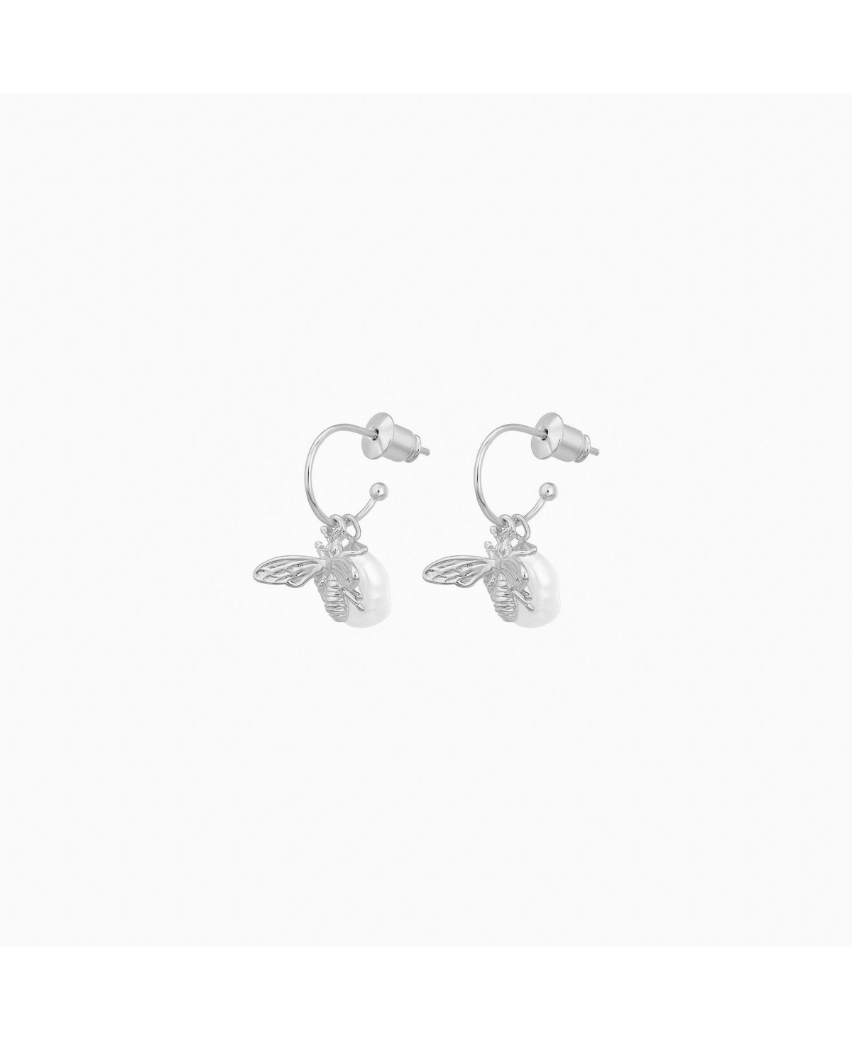 Bee Cultured Pearl Earrings - White gold