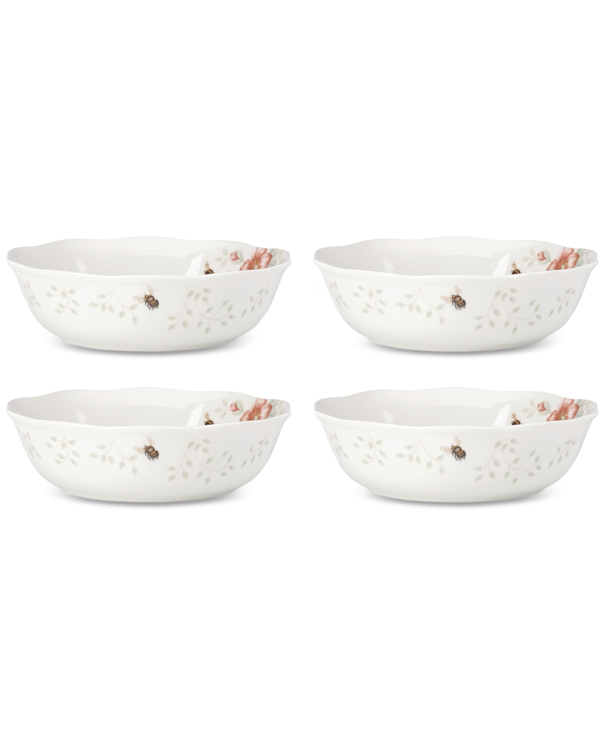 Butterfly Meadow Soup Bowls, Set of 4 - Multi And White