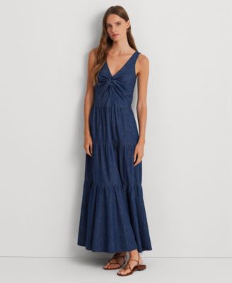 Lauren Ralph Lauren - Women's Denim Sleeveless Tiered Maxidress