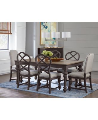 Furniture - Mandeville 7 Pc. Dining Set (Rectangular Table, 4 X-Back Chairs & 2 Upholstered Chairs)