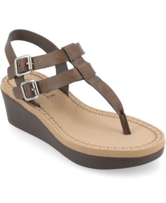 Women's Bianca Double Buckle Platform Wedge Sandals