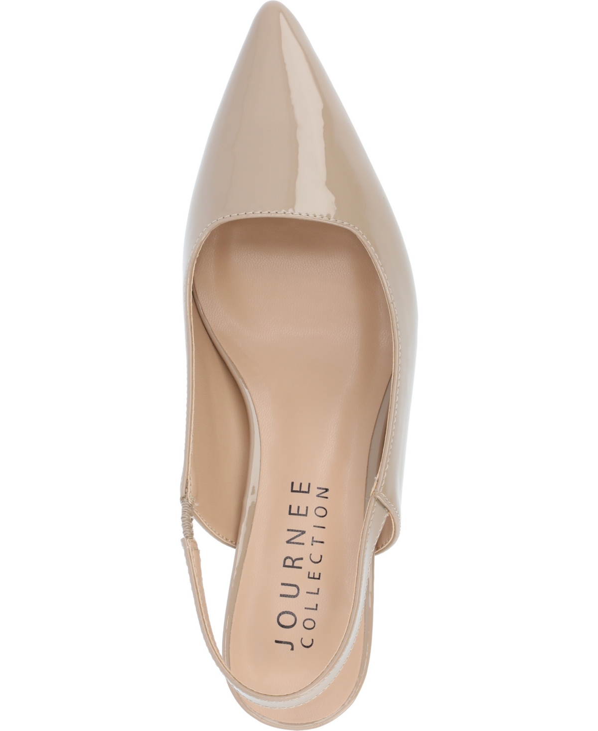 Journee Collection Women's Paulina Wide Width Kitten Heel Slingback Pumps In Taupe Patent