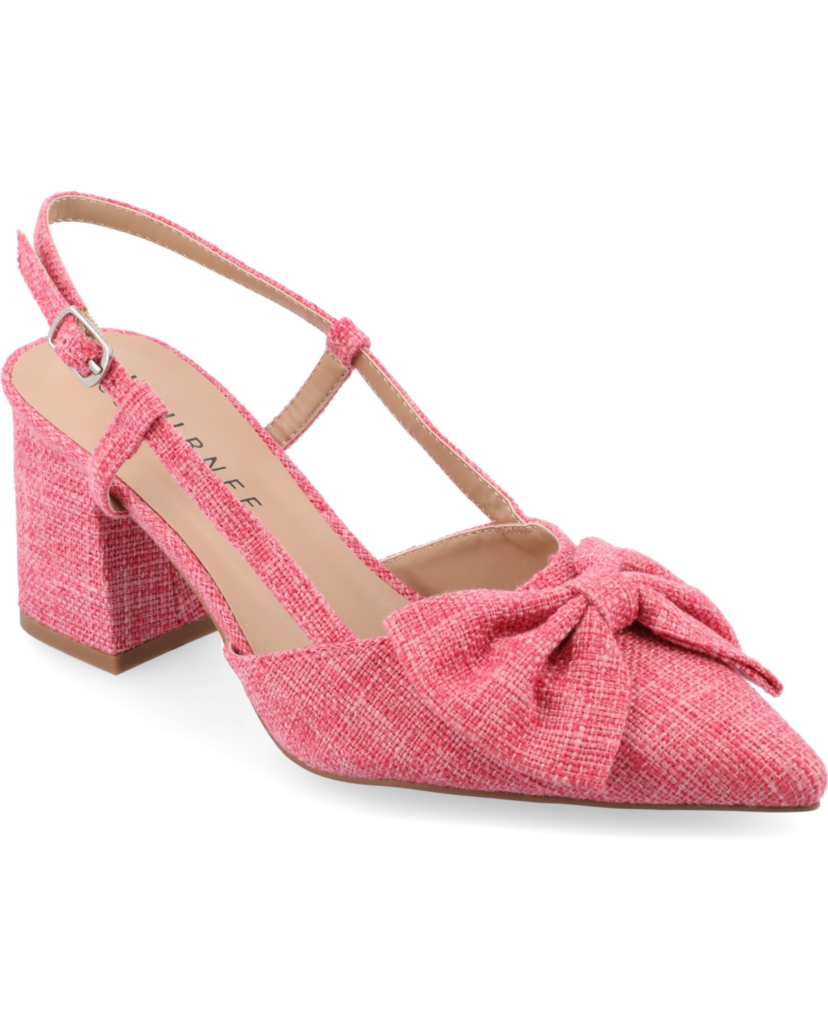 Journee Collection Women's Tailynn Canvas Slingback Heels