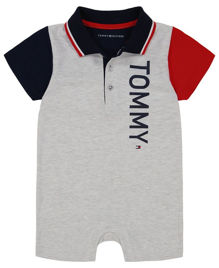 Tommy Hilfiger Baby Boys Colorblock Pique Knit Polo Romper Macy s