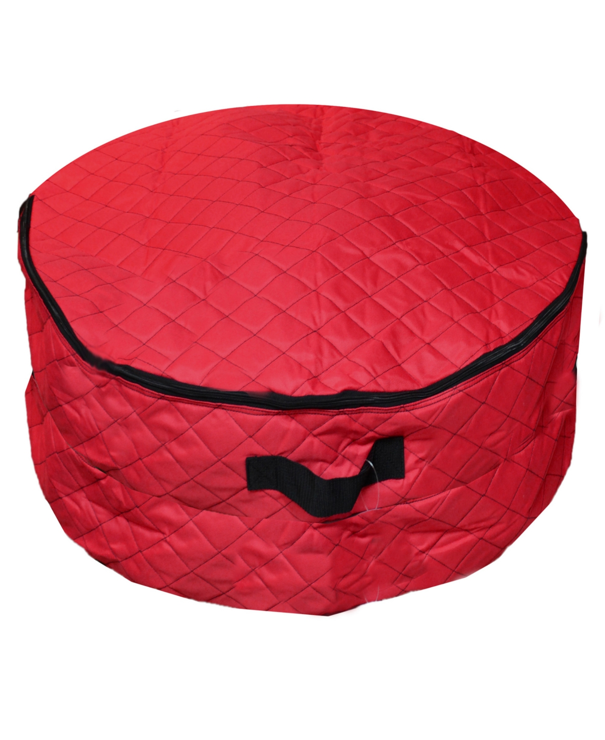 2 in 1 Quilted Zip Up Christmas Garland and Wreath Storage Bag - Red