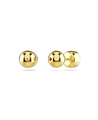 Round Cut, White, Gold-Tone Imber Stud Earrings