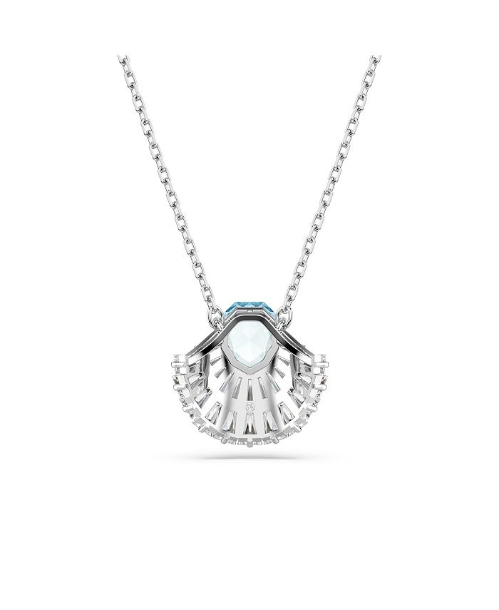 Swarovski Shell, Blue, Rhodium Plated Idyllia Pendant Necklace - Macy's