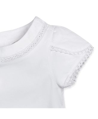 Girls Organic Short Sleeve Knit Top with Tulip Sleeves