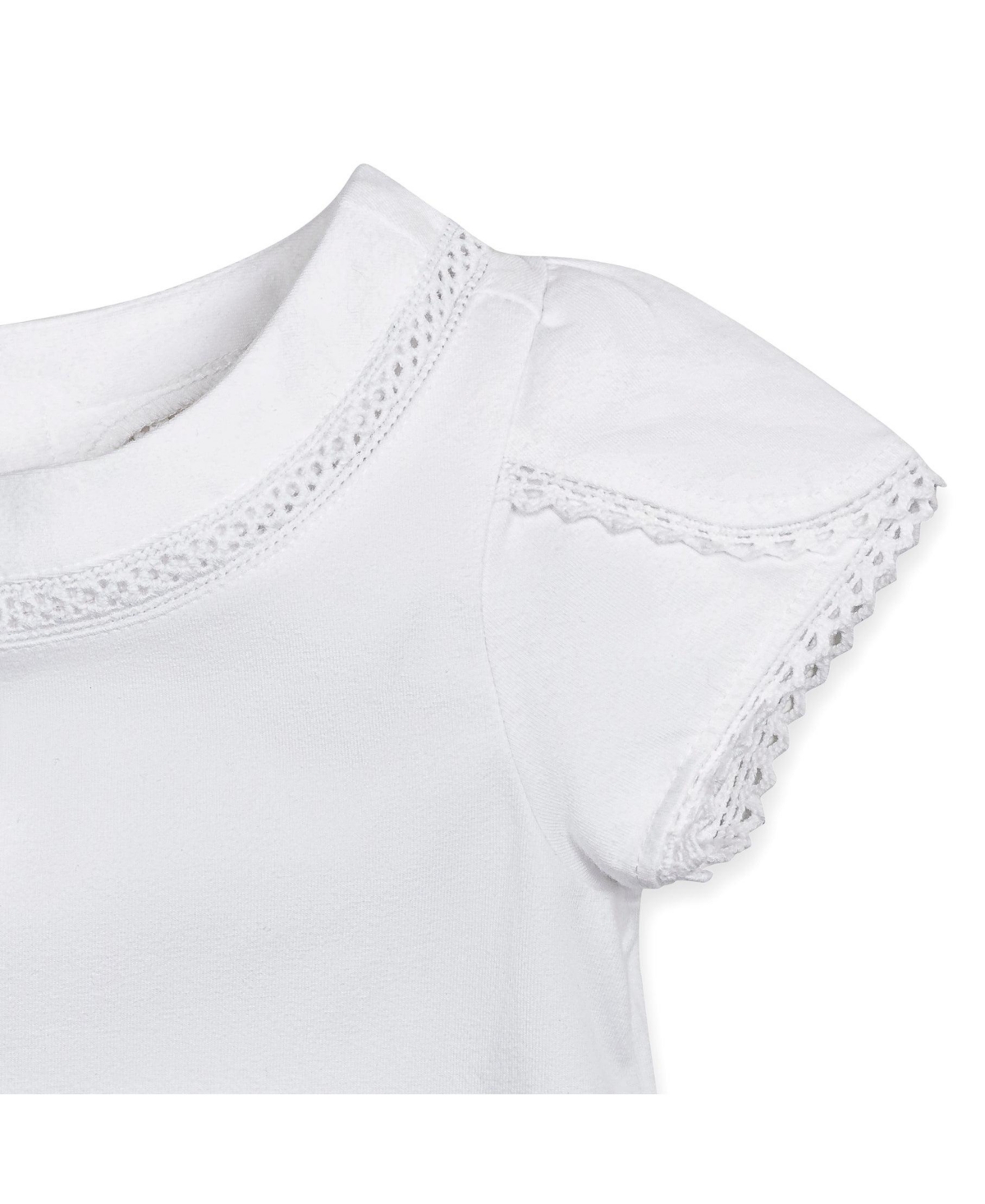 Hope & Henry Girls' Short Sleeve Knit Top with Tulip Sleeves, Kids