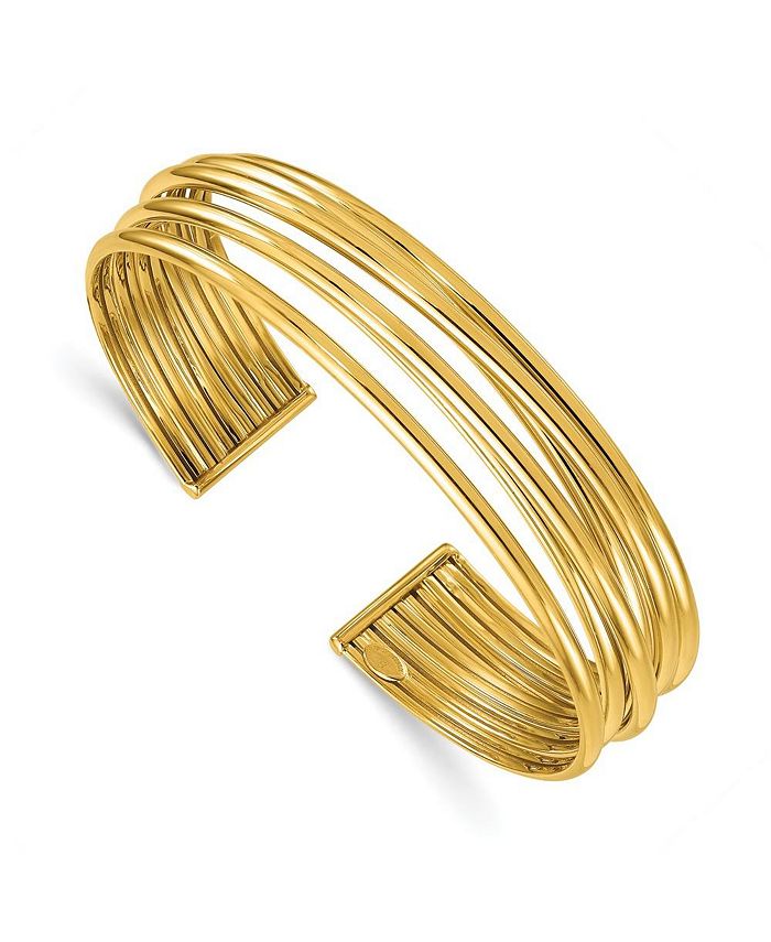 Diamond2Deal 18k Yellow Gold Multi-row Cuff Bangle Bracelet - Macy's