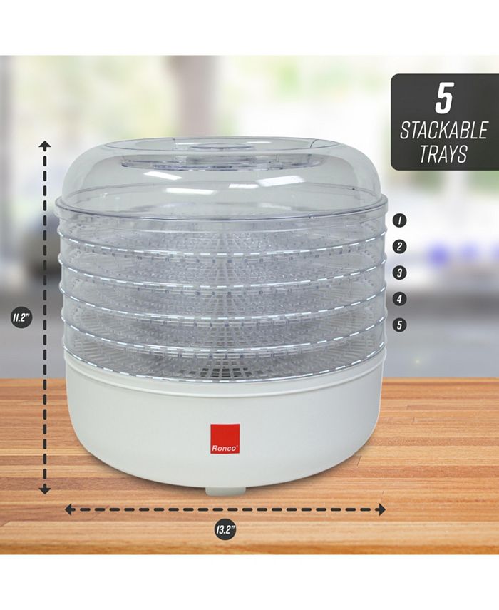 Ronco 5Tray Dehydrator, Food Preserver, Quiet Dehydrating and Easy to