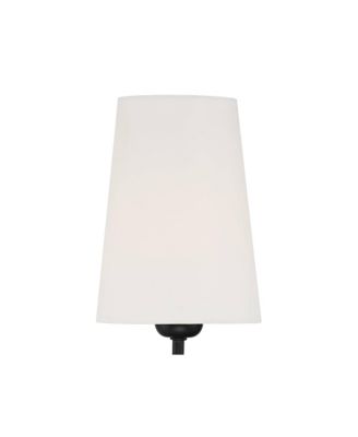 Melody Modern Wall Sconce Lighting Sconce Black Hardwired 19 1/2" High 2-Light Fixture White Linen Shade for Bedroom Bedside Living Room Home Hallway Dining Kitchen - Possini Euro Design