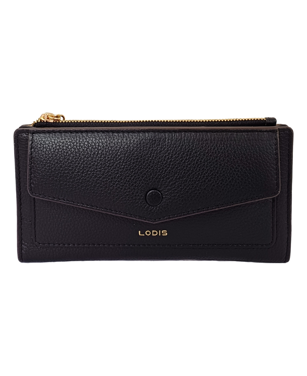 Lodis Stacey Slim Leather Wallet In Black