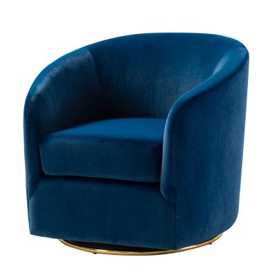 Swivel Accent Chair with Gold Metal Base for Living Room Nursery