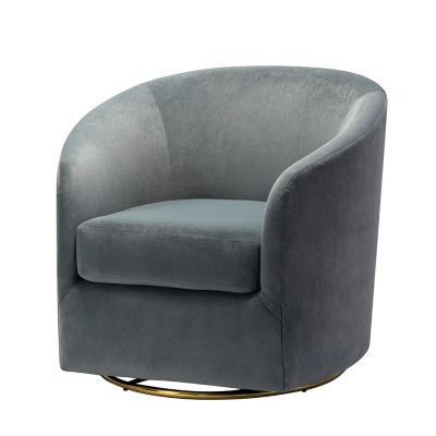 Swivel Accent Chair with Gold Metal Base for Living Room Nursery