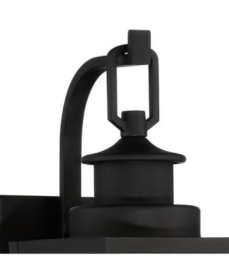 Ackerly 14" High Farmhouse Rustic Lantern Outdoor Wall Light Fixture Mount Edison Bulb Textured Black Finish