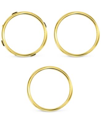 3-Pc. Set Cubic Zirconia & Enamel Stack Rings in 14k Gold-Plated Sterling Silver