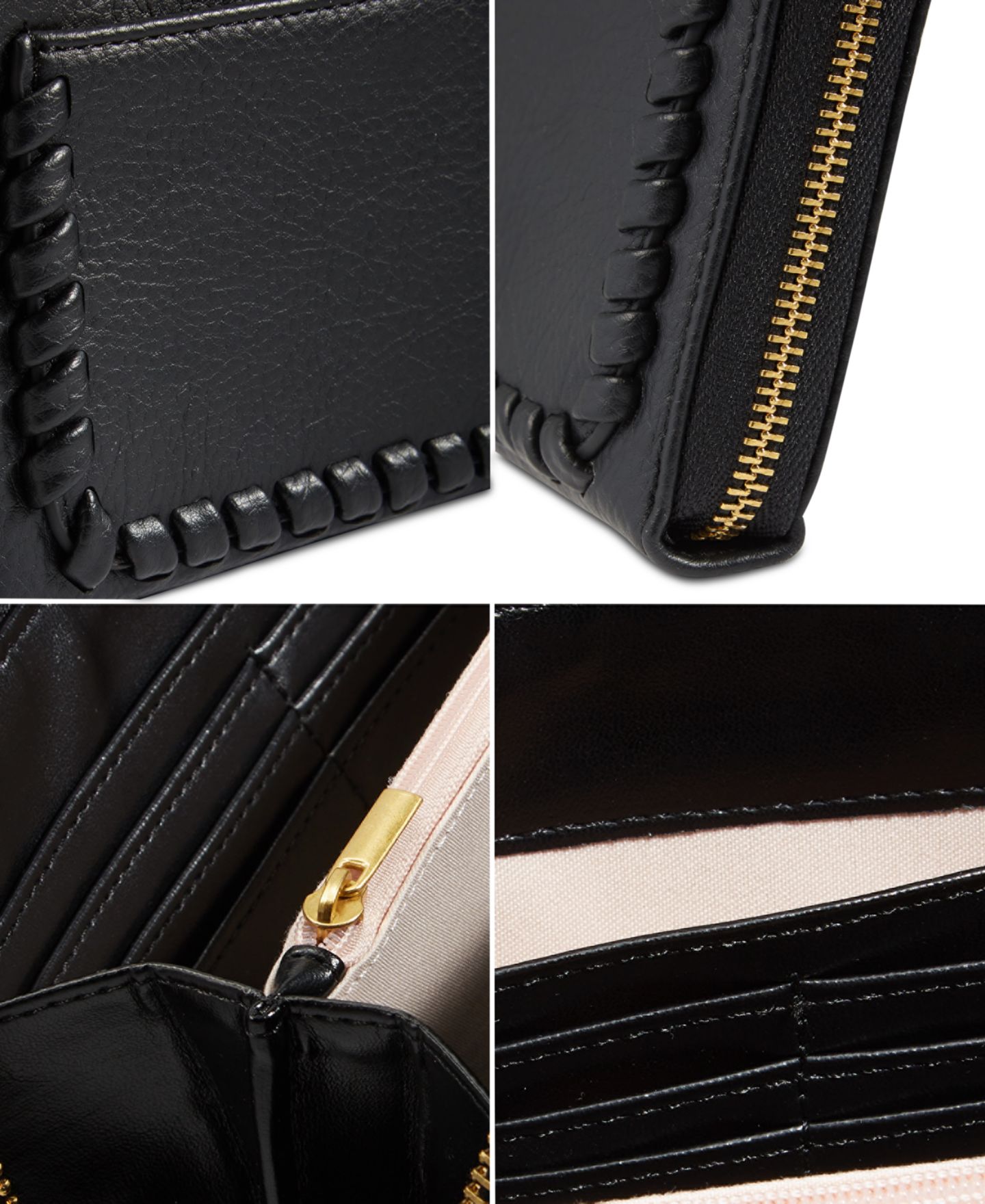Женский кошелёк Style & Co Whip-Stitch Zip Wallet, цвет: Чёрный — фото 5