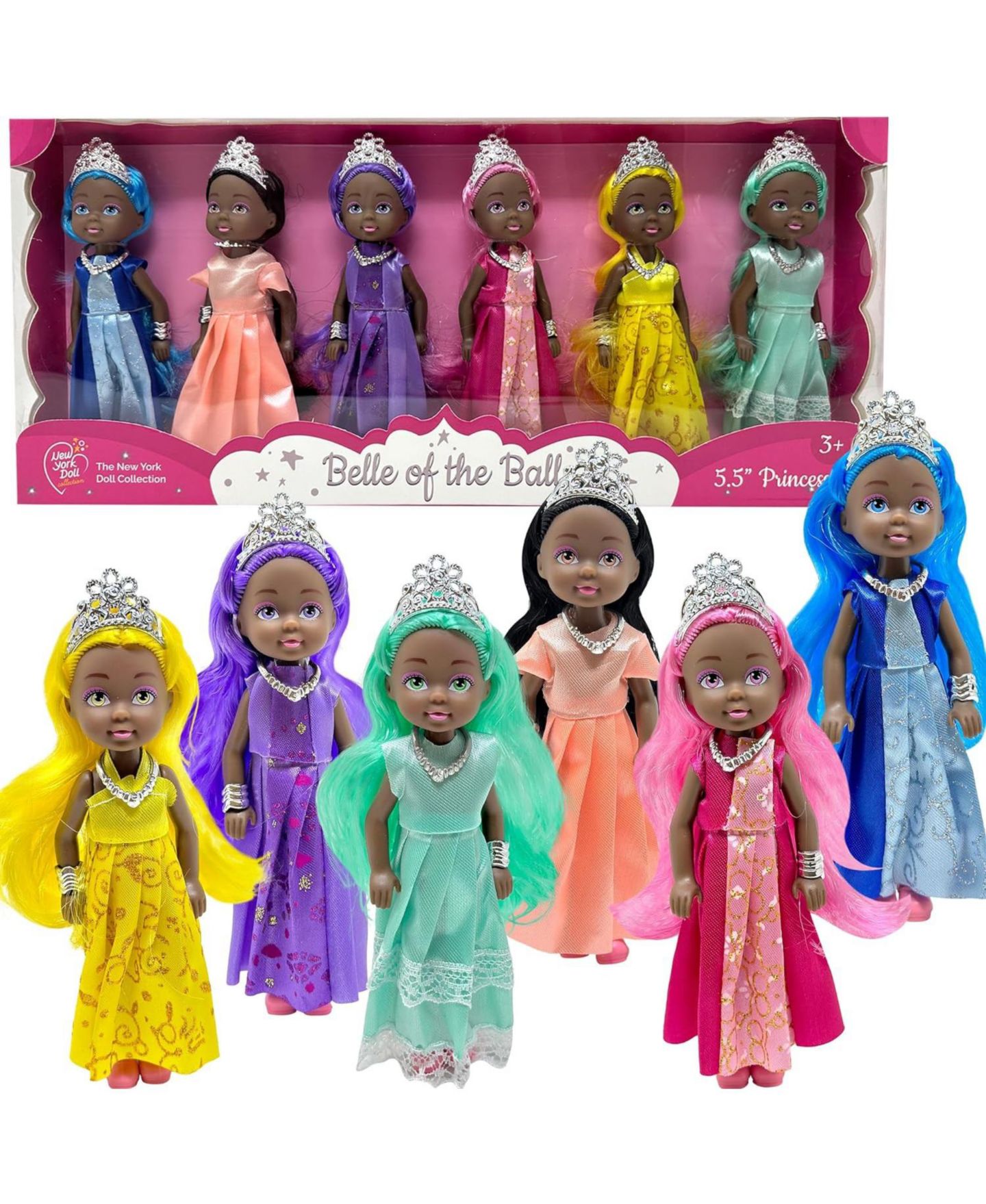 Детские куклы The New York Doll Collection Princess 5.5" Posable Dolls, 6-Piece Set, от 3 лет — фото 1