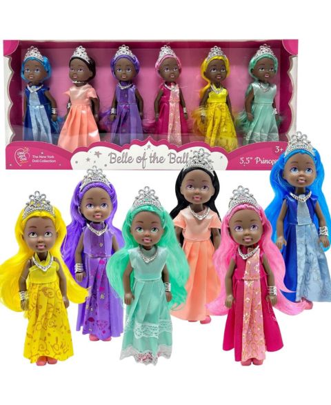 Детские куклы The New York Doll Collection Princess 5.5" Posable Dolls, 6-Piece Set, от 3 лет