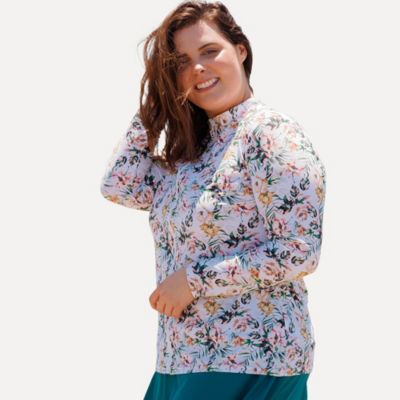 Women's Plus Size Full-Zip Nora Swim Top