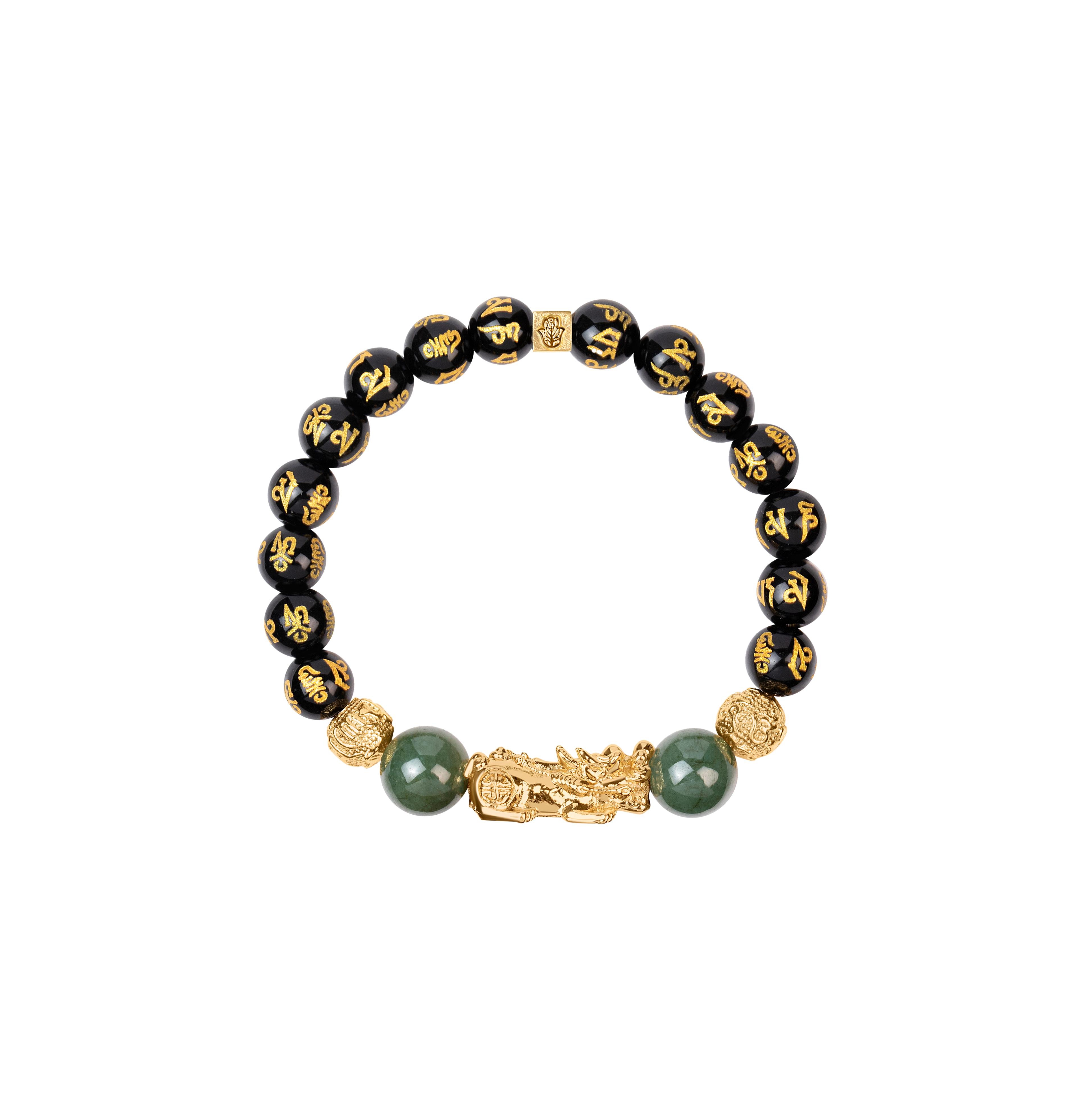 Men's Cleansed Aura - Obsidian Wealth Bracelet
